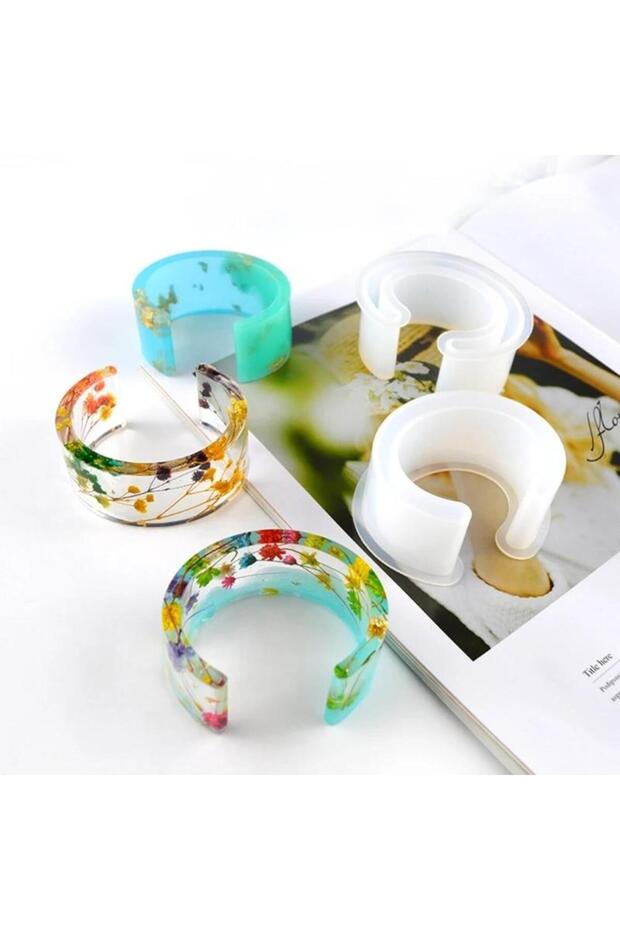 Resin Bracelet Molds Silicone Bangle Mold C Font Open Cuff Epoxy Casting for DIY Crafts Jewelry M...