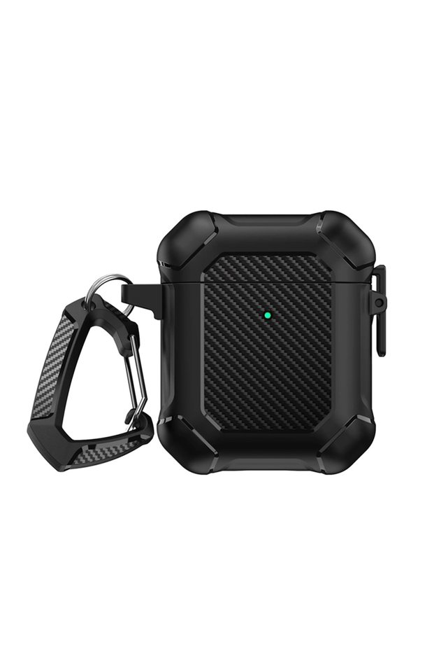 For Airpods 1 2 black Carbon Fiber Safety Lock Wireless Earphone Case For Airpods Pro 2022 Luxury Sh