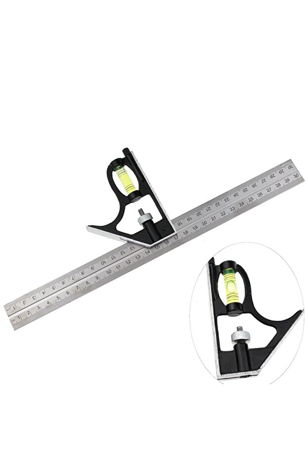 1PC 300mm (12 ") Adjustable Engineers Combination Try Square Set Right Angle Ruler Level Free Shi... - 1