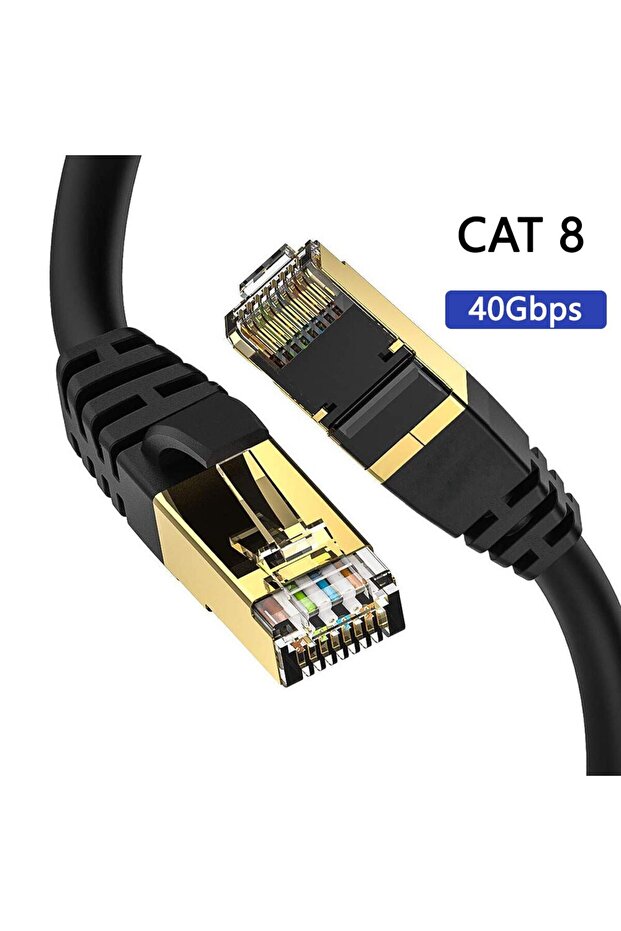 كابل دائري Cat8 بطول 1 متر، كابل إيثرنت Cat8، شبكة LAN، كابل شبكة Cat8 Rj45 بسرعة 40 جيجابت في الثانية، 2000 ميجاهرتز، 26