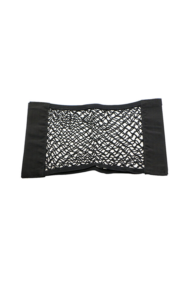 Car Rear Seat Storage Bag Trunk Mesh Auto Organizer Double-deck Elastic String Net Magic Sticker ... - 7