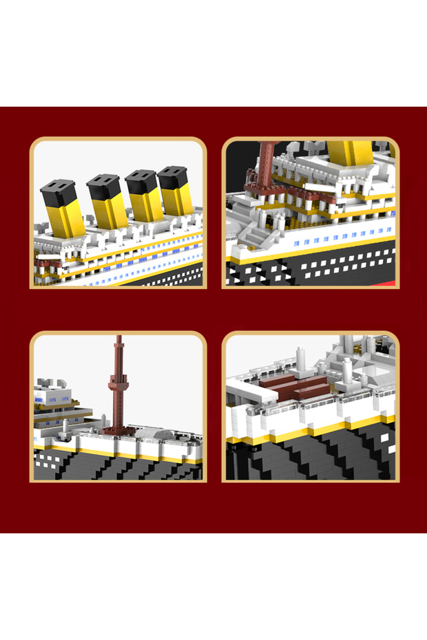 Micro Diamond Small Particle Titanic Building Block Iceberg Scene Desktop Model Boy and Girl Puzz... - 6