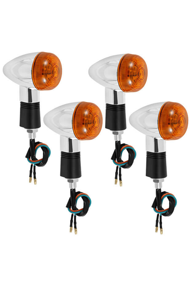 4PCS 4Pcs Motorcycle Turn Signal Light Universal Moto Indicator Light Turning Amber Lamp Bulb Motorb