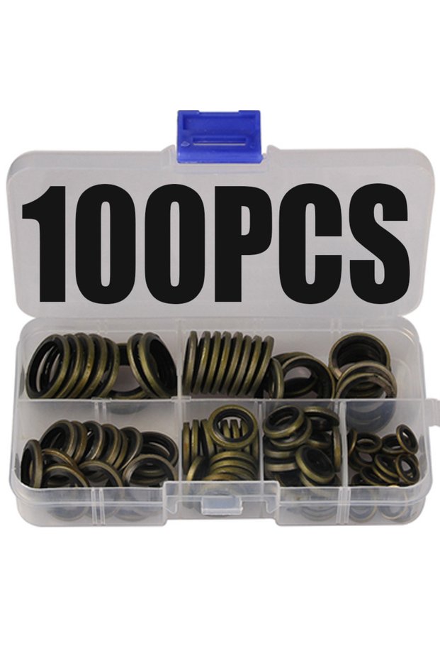 100PCS 100/150/240pcs Bonded Washer Metal Oil Drain Plug Gasket Fit M6 M8 M10 M12 M14 M16 Combine..
