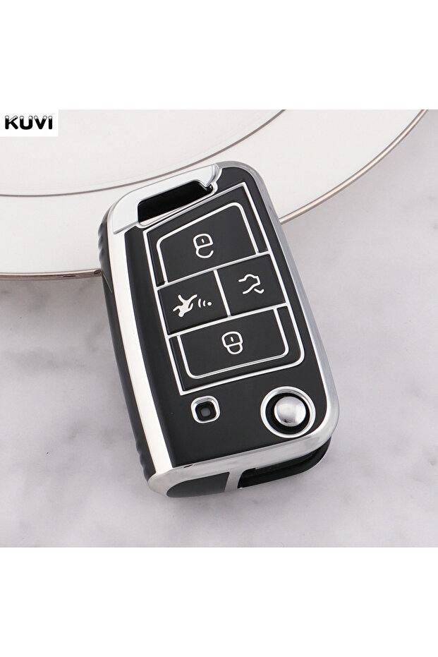 4 Button Black 3 4 Buttons TPU Car Key Case Cover Shell For VW Volkswagen Golf 7 MK7 Tiguan MK2 For