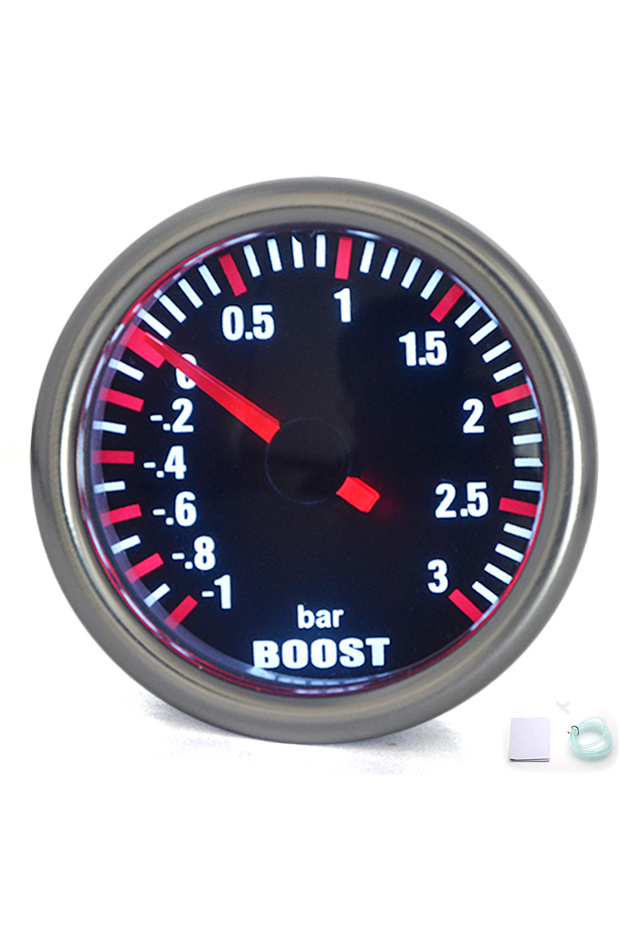 3.0 بار 2"52MM مقياس توربو ميكانيكي للسيارة مقياس تلقائي أبيض LED عالمي
