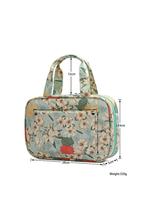 Empty Bag New Empty Knitting Kit Case Organizer Bag Portable Green Bag With Flower Knitting Needles
