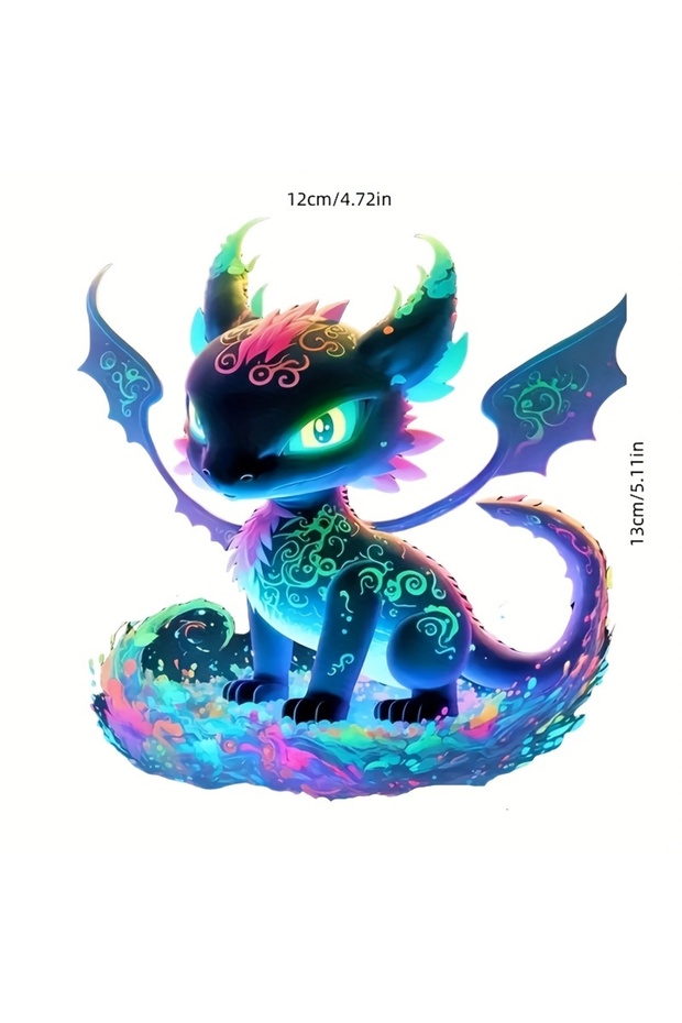 12x13CM CH-CD-G 1PC Charming Colorful Dragon Motorcycle Stickers for Fuel Tank Waterproof Sunscreen