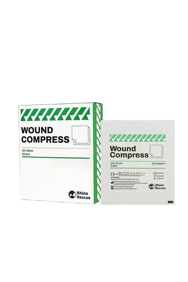 1 WOUND COMPRESS Rhino Rescue Large Sterile Gauze Pads 4x4in Sterile for Wounds Bulk 8ply Woven Gauz