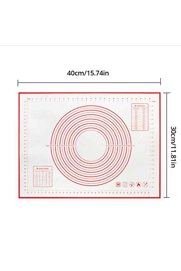1pc Red 1Pc 30*40cm Red/Black Pastry Pads Silicone Material For Pasta Making In The Kitchen Kitchen