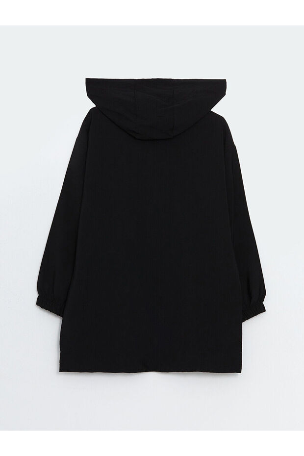 LCW Modest Kapüşonlu Düz Oversize Kadın Tunik - 6