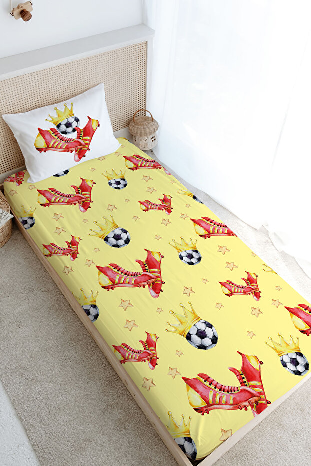 Single Fitted Sheet Set - for Baby Series - Yellow - Red