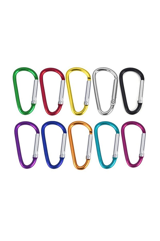 20pcs Mixed Color 10/20PCS 5# Carabiner Keychain Alluminum D-ring Buckle Multi Colors Carabiner Snap