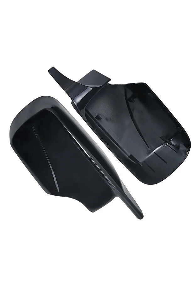 Glossy Black Carbon Fiber Pattern Black Side Mirror cover Caps Replacement for BMW E46 316i 318i 318