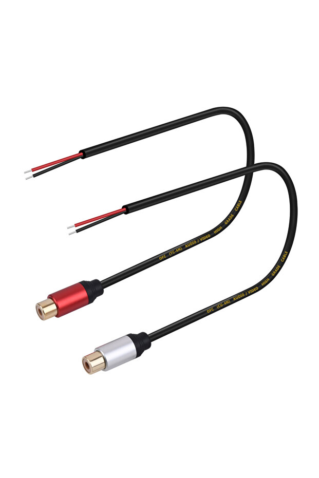 30 سم 1 أحمر - 1 فضي سلك مكبر صوت موصل مقبس أنثى RCA إلى كابل صوت مفتوح الطرف سلكي عاري