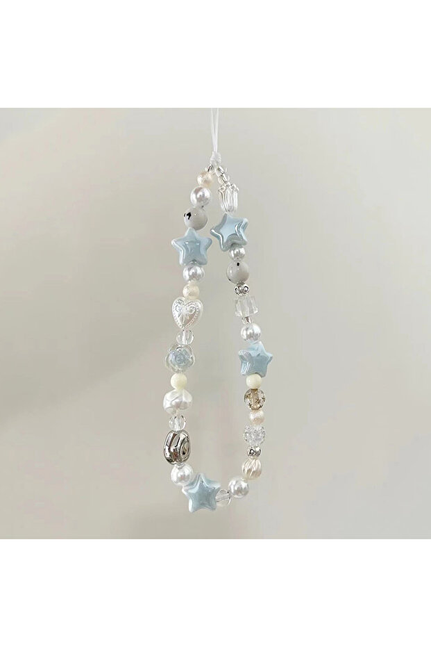 Other 1pcs INS Star Pearl Beads Phone Chain Trendy Pendant For iPhone Universal Accessories Lanyar