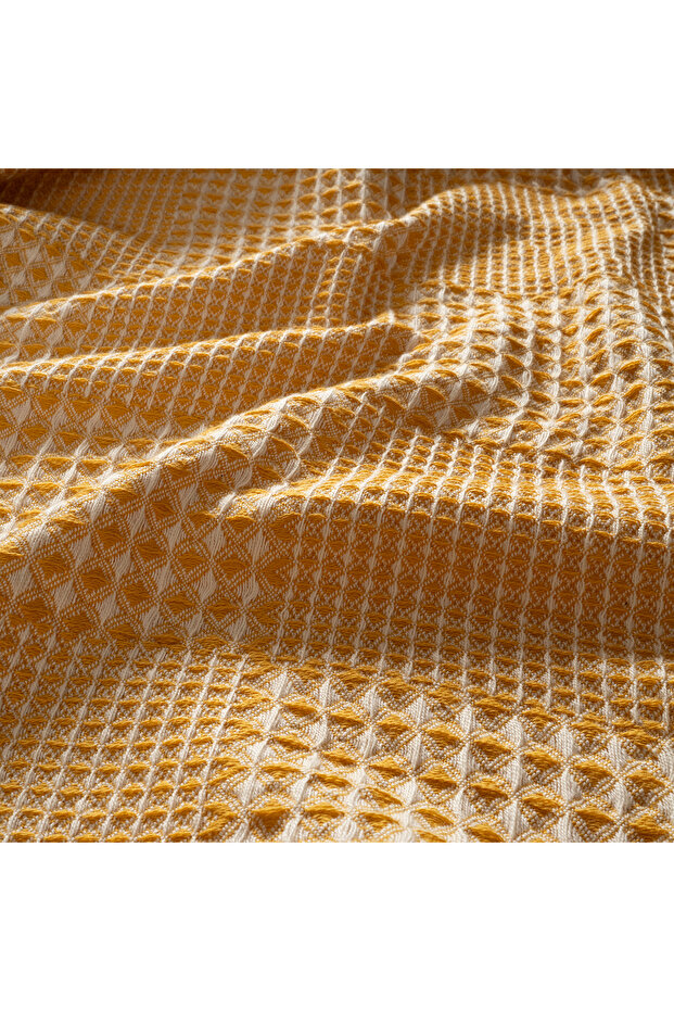 Baklan İplik Boyalı Tek Kişilik Pamuk %100 Pamuk Pike 160x220 Cm Sarı - 3
