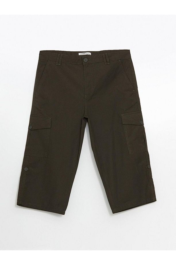 LCWAIKIKI Classic Standart Kalıp Gabardin Erkek Roller Şort - 5