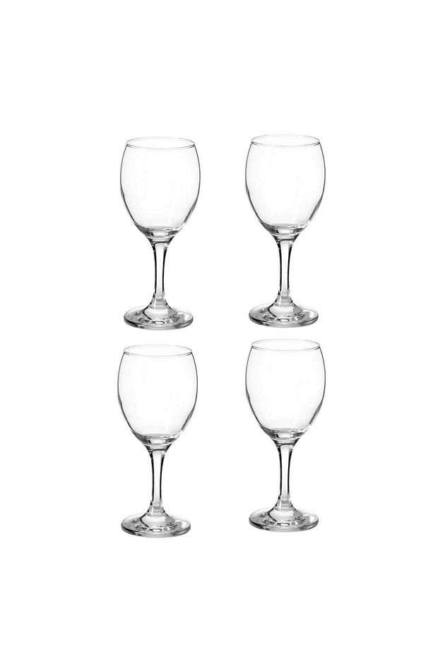 4'lü Set Şarap Kadehi Yükseklik: 17 Cm İkea 4 Adet Şeffaf Cam Ayaklı Kadeh Hacim: 250 ml - 1