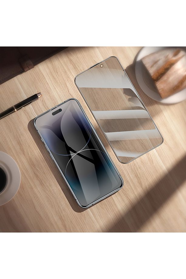 iPhone 14 Pro Max 9D Hayalet Cam Tam Kaplayan Kırılmaz Tam Gizlilik Ekran Koruyucu - 4