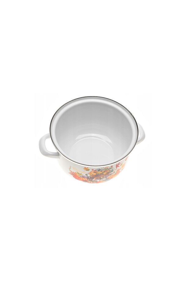 Emaye Güveç Çiçek Desenli Midi 3'lü Tencere Seti 16/18/20 cm - 4