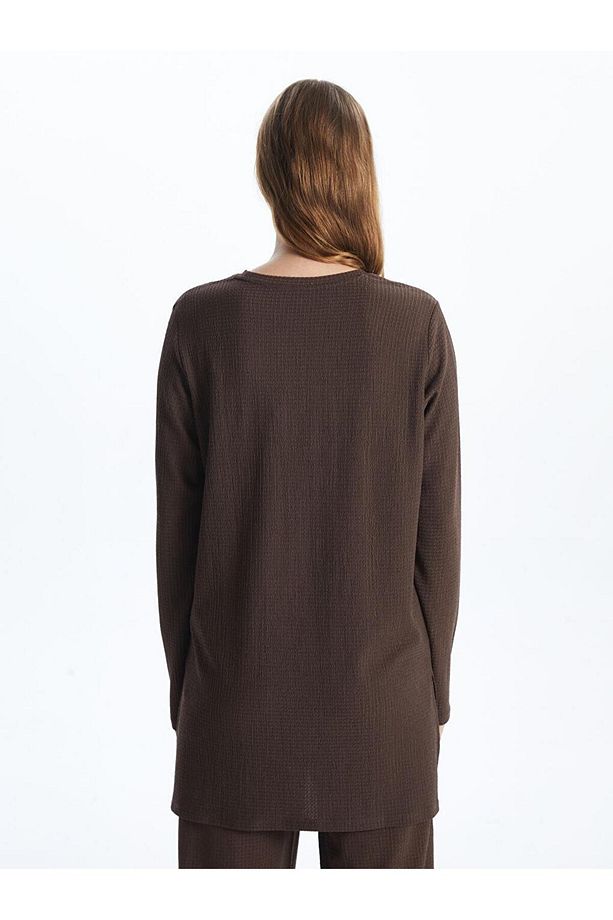 LCWAIKIKI Basic Bisiklet Yaka Dokulu Kadın Tunik - 4