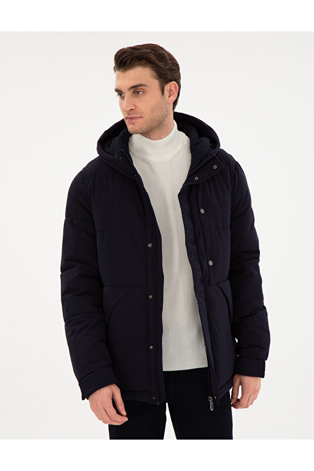 Navy Blue Regular Fit Coat 50292540-Vr033
