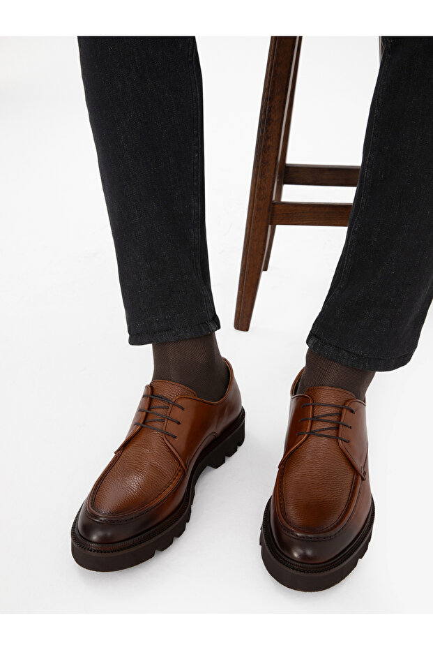 Taba Eva Taban %100 Deri Smart Casual Ayakkabı 50295678-VR099 - 2