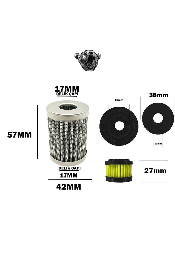 Filtre Takımı Üçlü Set Eski Tip Contaları Ile Birlikte - 2