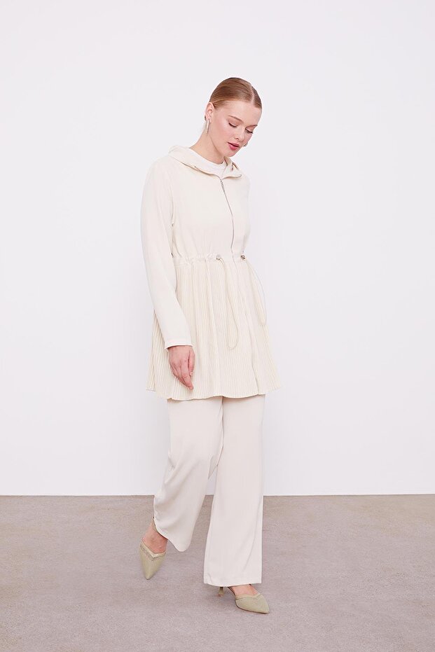 Stone Hooded Waist Rope Drawstring Double Set