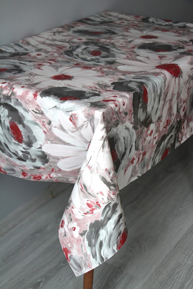 Fiber Wipeable Pvc Oilcloth Tablecloth Pastel İripapatya