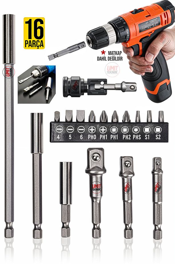 Yeni Nesil DMax Bits Uç Bağlantı Adaptör Seti Lokma Bağlantı 16PCS Tornavida Lokma Seti Matkap Ucu - 1