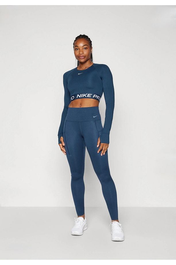 Dri-Fit Go Firm-Support High-Waisted 7/8 Running Mavi Kadın Tayt - 7