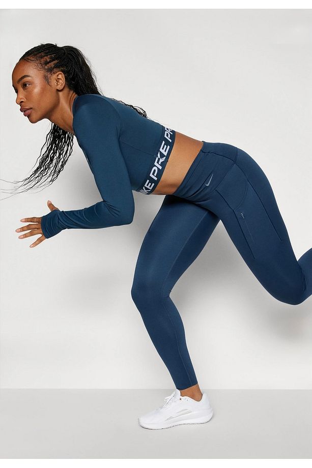 Dri-Fit Go Firm-Support High-Waisted 7/8 Running Mavi Kadın Tayt - 2