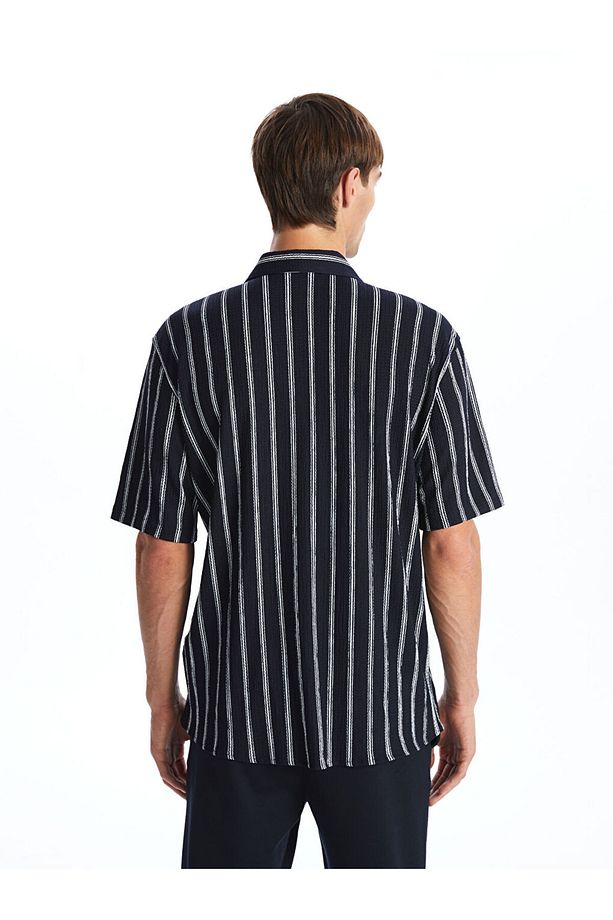 LCW Vision Regular Fit Kısa Kollu Çizgili Erkek Gömlek - 4