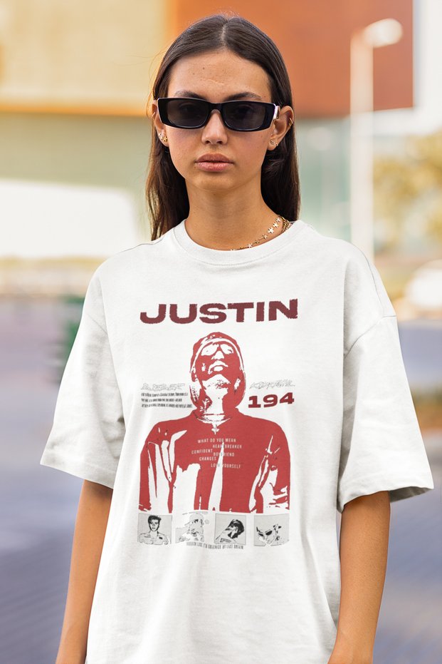 Designer Singer Justin Bieber Printed Unisex Oversize T-Shirt