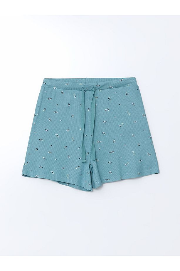 U Yaka Çiçekli Kadın Şortlu Pijama Takım - 7