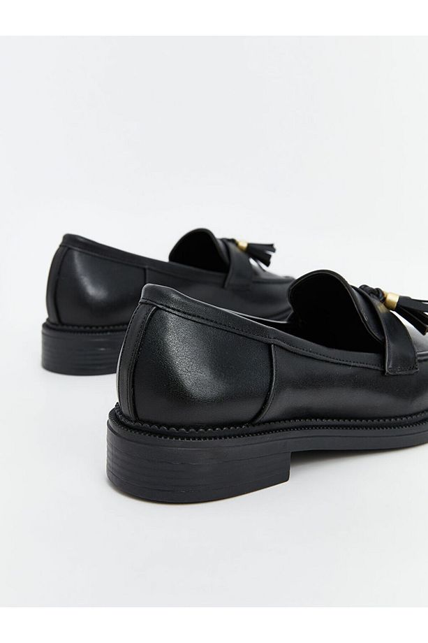 LCW STEPS Siyah Deri Görünümlü Kadın Loafer Ayakkabı - 6
