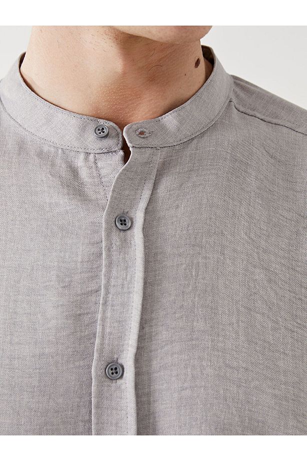 LCW Vision Regular Fit Uzun Kollu Keten Erkek Gömlek - 3
