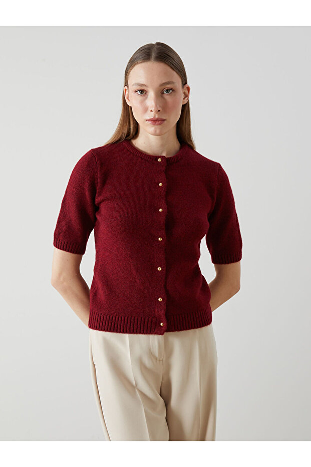 LCW Vision Bisiklet Yaka Kadın Triko Hırka - 1