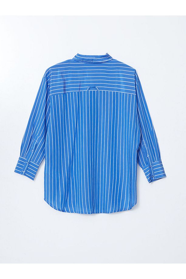 LCW Modest Çizgili Oversize Kadın Gömlek Tunik - 6