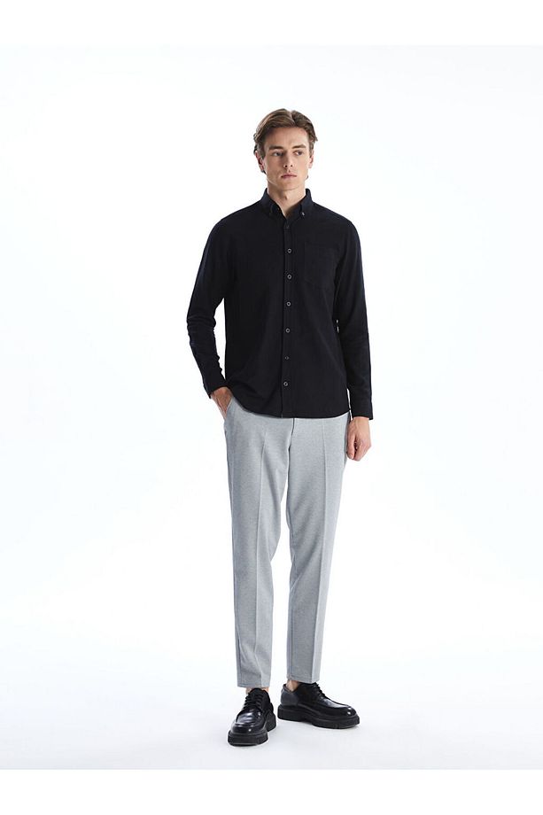 LCWAIKIKI Classic Regular Fit Uzun Kollu Keten Karışımlı Erkek Gömlek - 2