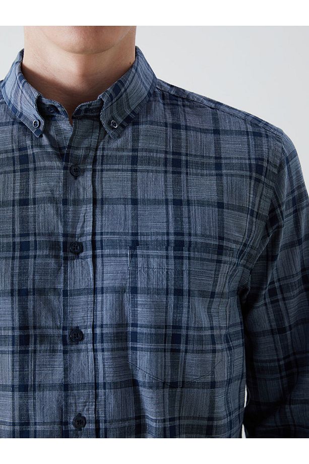 LCWAIKIKI Classic Regular Fit Uzun Kollu Ekose Poplin Erkek Gömlek - 3