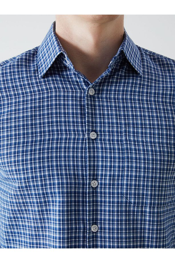 LCWAIKIKI Formal Regular Fit Uzun Kollu Ekose Gabardin Erkek Gömlek - 3