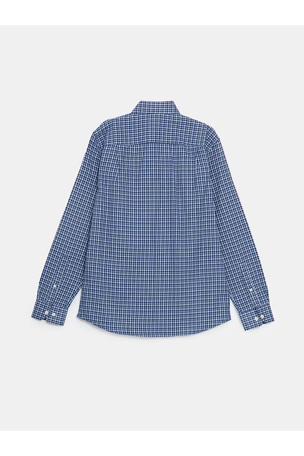 LCWAIKIKI Formal Regular Fit Uzun Kollu Ekose Gabardin Erkek Gömlek - 6
