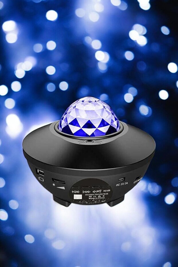 Projektör Yıldız Gece Lambası Disko Topu Bluetooth Bağlantılı Taşınabilir Şarjlı - 5