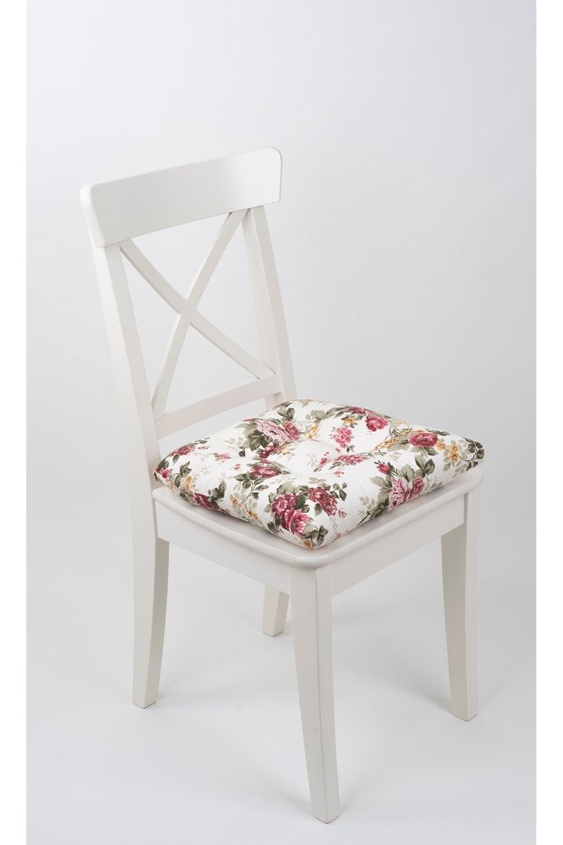 Gold Pofidik Floral Chair Cushion Special Stitched Lace up 40X40Cm