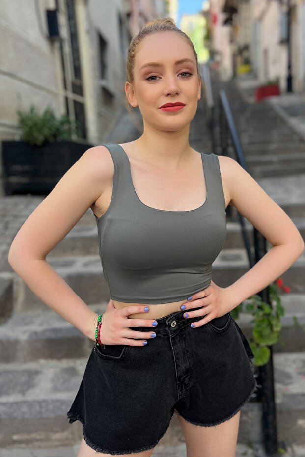 حزام قصير رمادي - 3