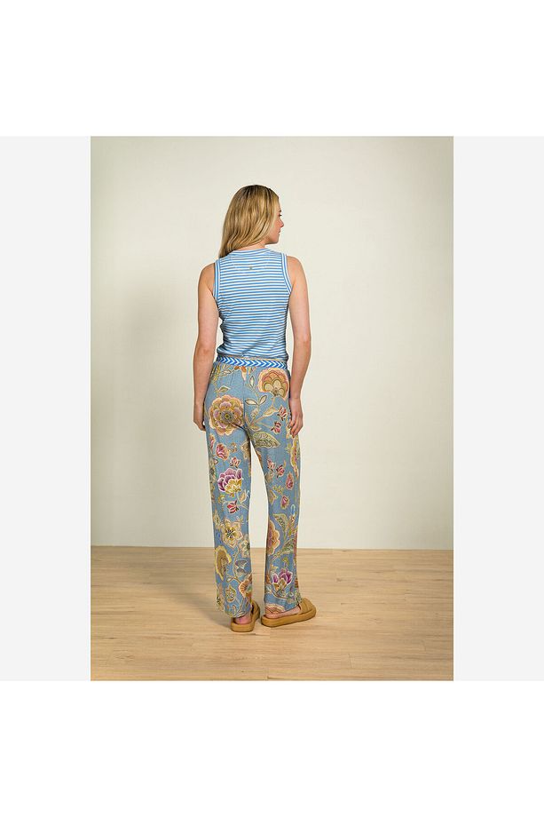 Belin Mavi Viscose Pantolon - 4