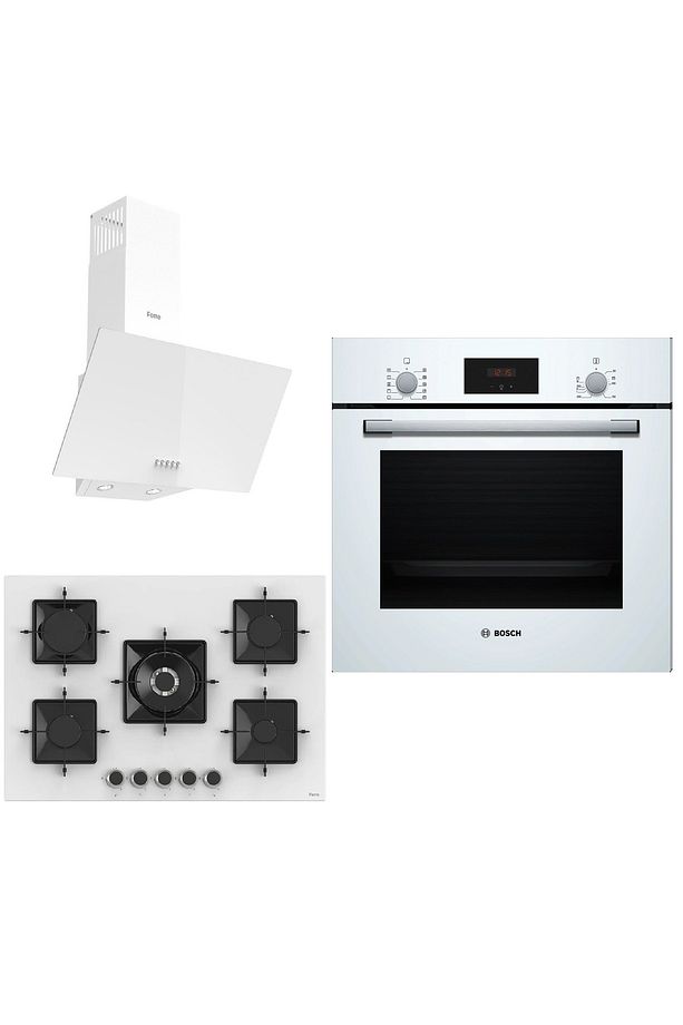 & Ferre Large Whiteline 3 lü Ankastre Set ( HBF512BW1T - SS036 - D087 ) 75 cm Ocak - 1